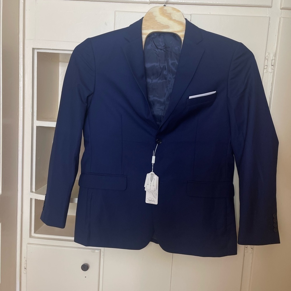 Wehilion Men's Premium Classic Navy Suit Jacket Separate Coat-Regular XXL - Picture 7 of 13